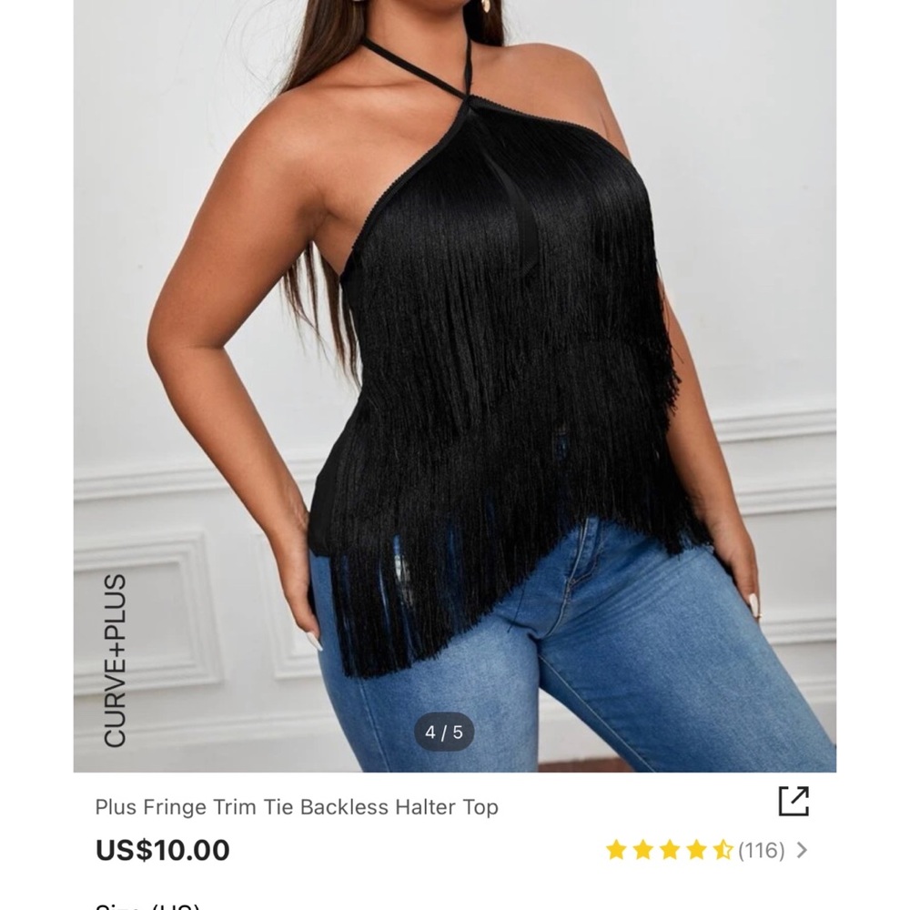 Fringe halter top 2XL